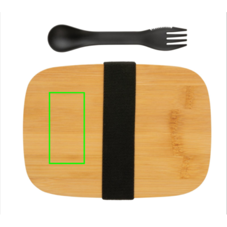 Stainless steel lunchlåda med bambulock och spork