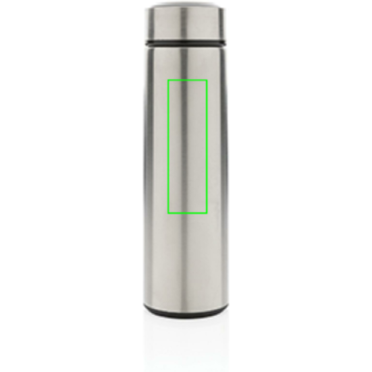 Vakuumflaska i stainless steel med lock i borstad metall