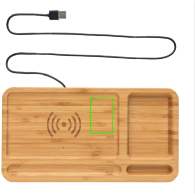 Bambu skrivbordsorganisatör 5W trådlös laddare