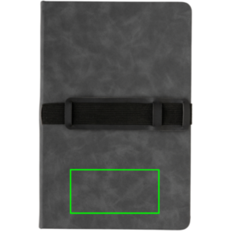 A5 hardcover PU anteckningsbok med mobil och-pennhållare