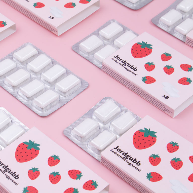 Tuggummi 8-pack - Jordgubb