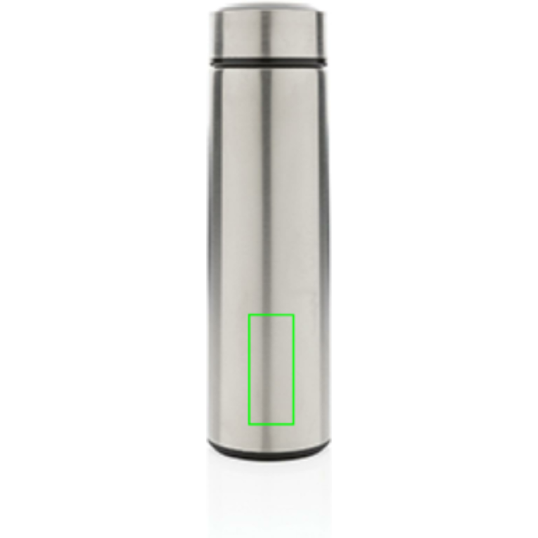 Vakuumflaska i stainless steel med lock i borstad metall