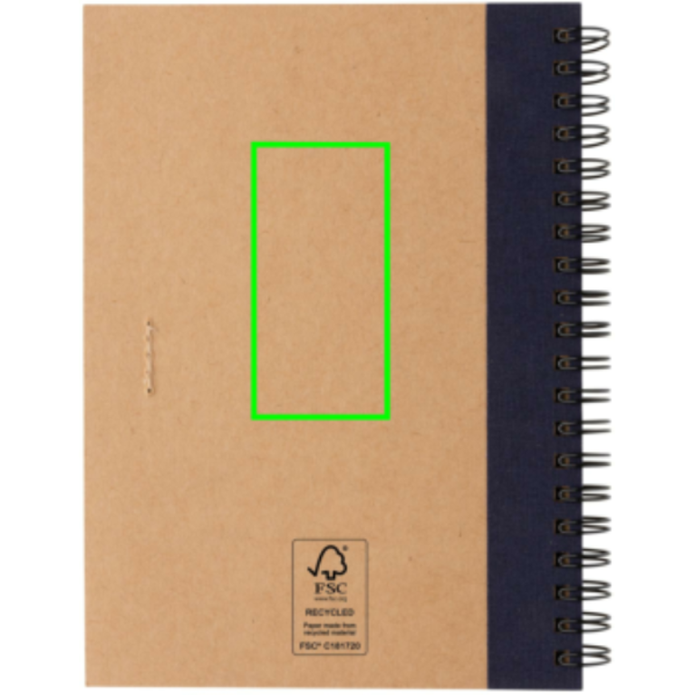 Spiralbunden anteckningsbok i kraftpapper, med penna