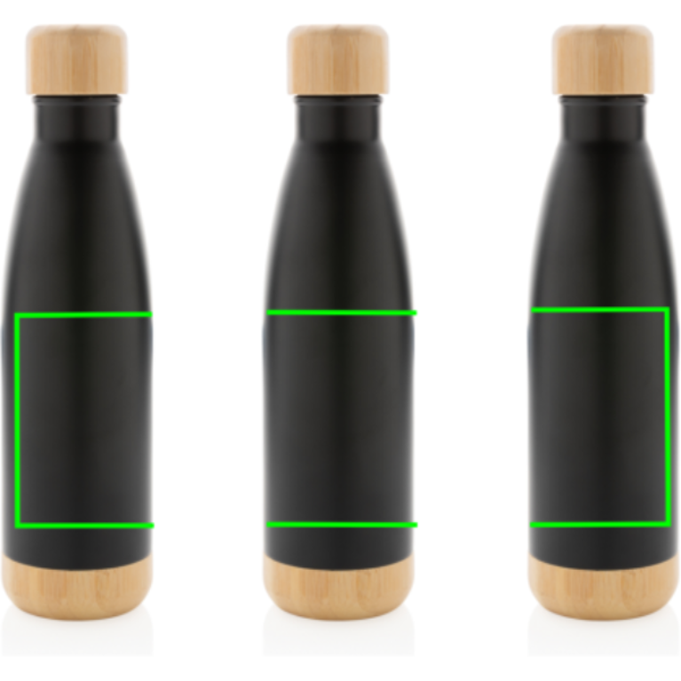 Vakuum stainless steel flaska med kork och botten i bambu
