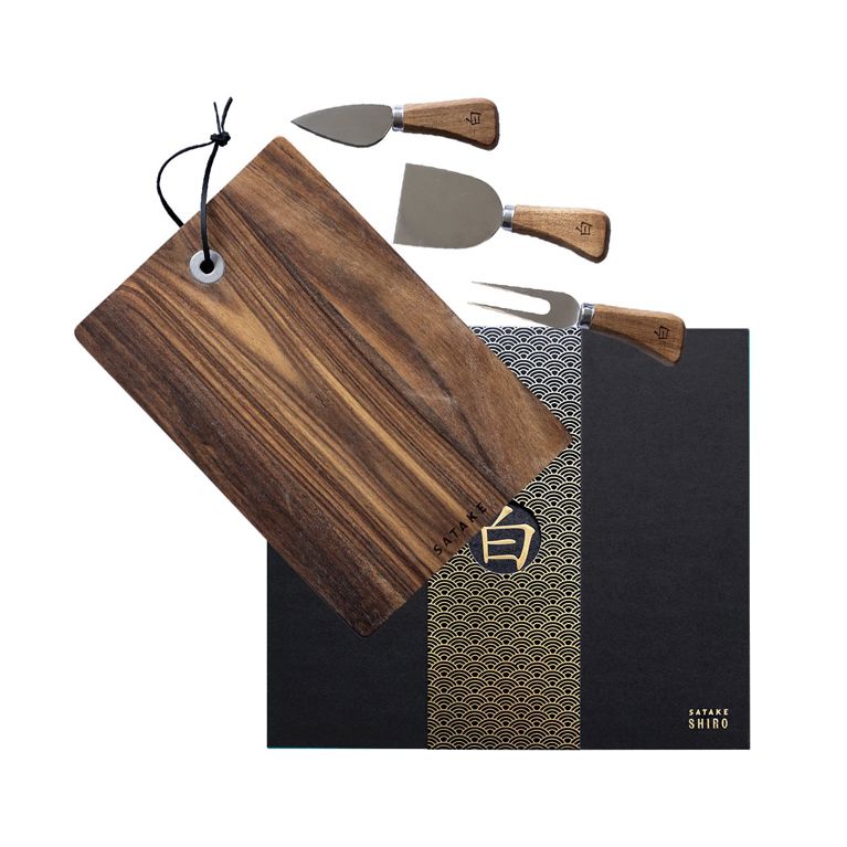 Shiro Ost set liten skärbräda och 3 knivar