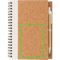 Spiralbunden anteckningsbok i kork, med penna - artikel fram ner