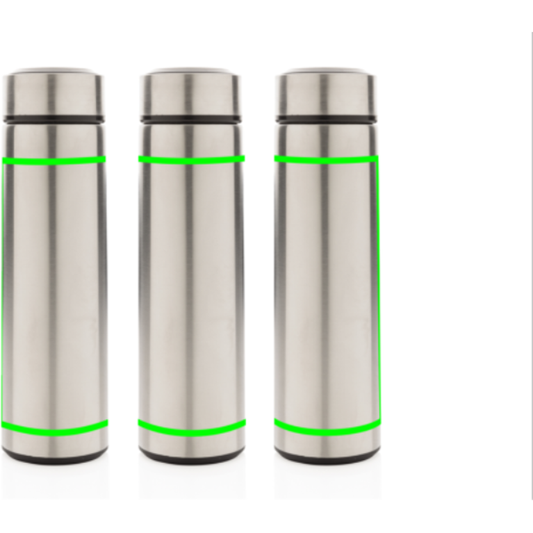 Vakuumflaska i stainless steel med lock i borstad metall