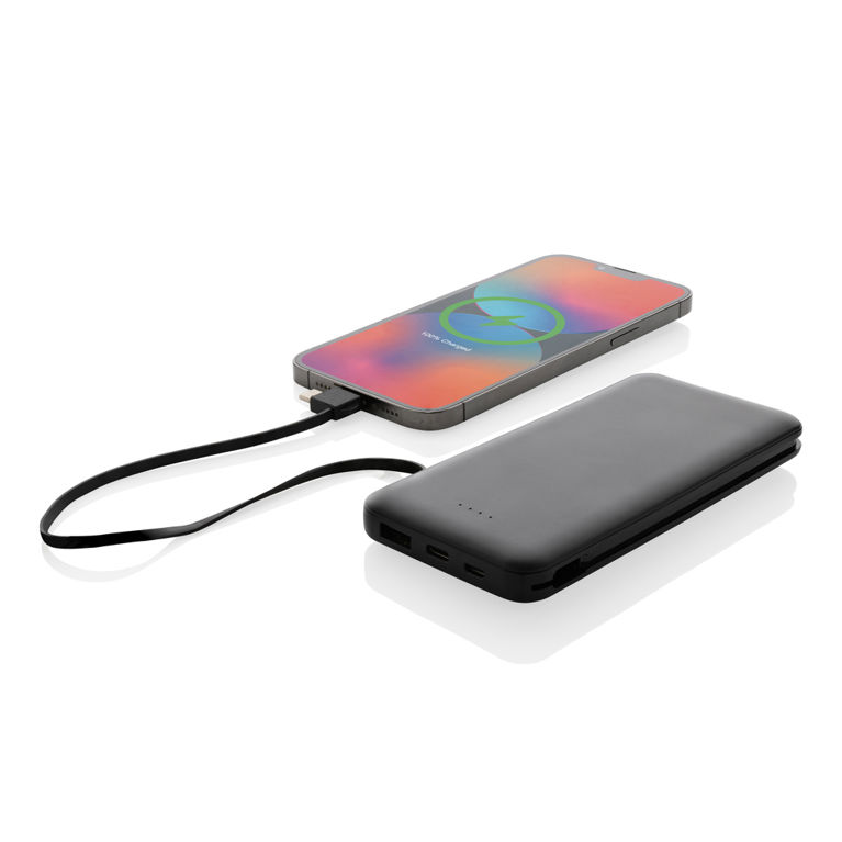 Lockhart 10.000mAh powerbank, integrerade kablar, RCS plast