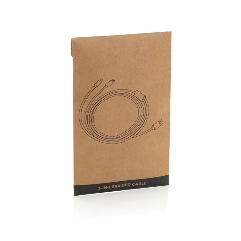 3-i-1 flätad kabel