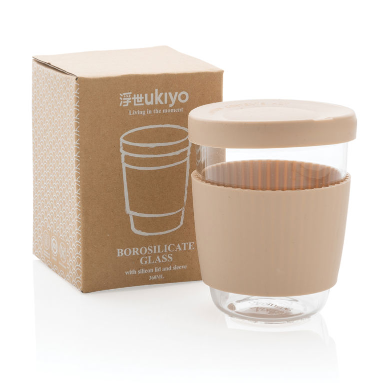 Ukiyo borosilikatglas med silikonlock och sleeve
