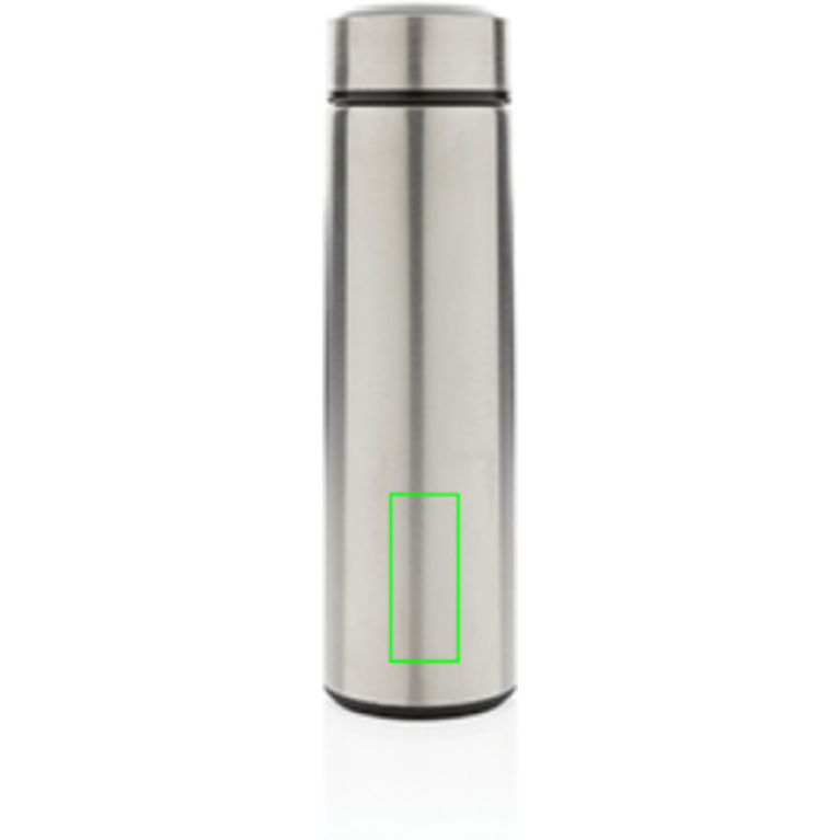 Vakuumflaska i stainless steel med lock i borstad metall