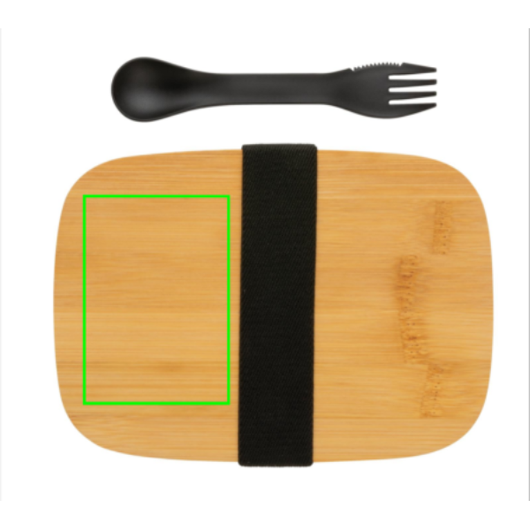 Stainless steel lunchlåda med bambulock och spork