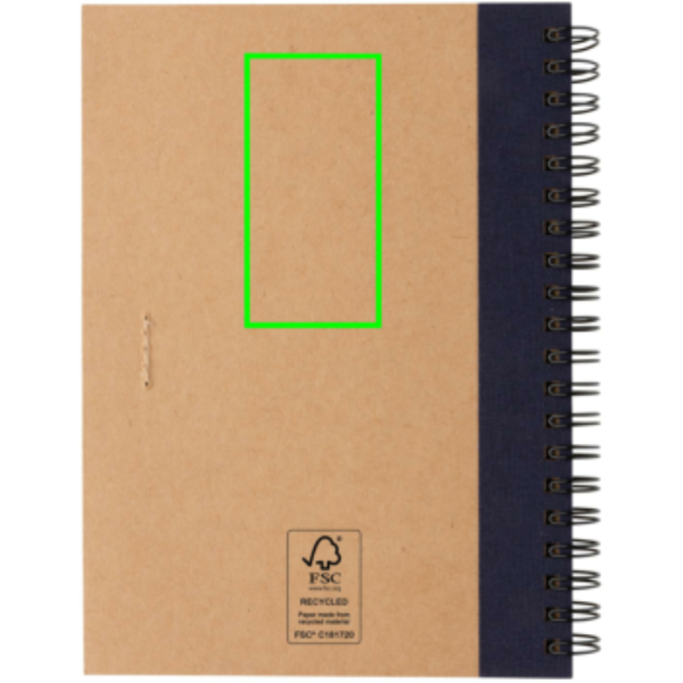 Spiralbunden anteckningsbok i kraftpapper, med penna