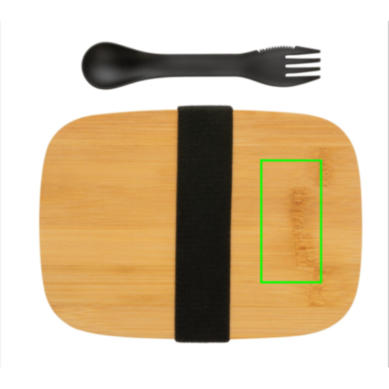 Stainless steel lunchlåda med bambulock och spork