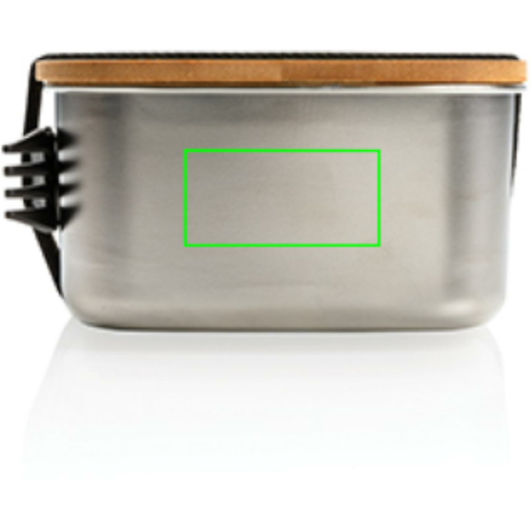 Stainless steel lunchlåda med bambulock och spork