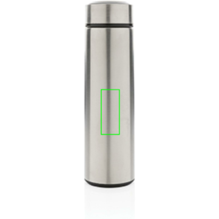 Vakuumflaska i stainless steel med lock i borstad metall