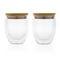 Dubbelväggigt borosilikatglas med bambulock, 250ml, 2-pack