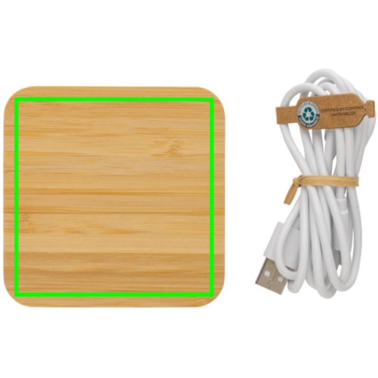10W trådlös laddare i bambu med USB portar