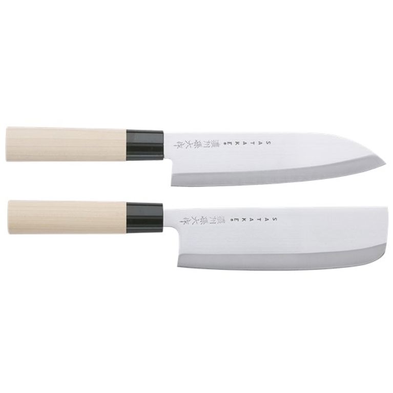Satake Houcho Set med santoku & nakiri i balsabox