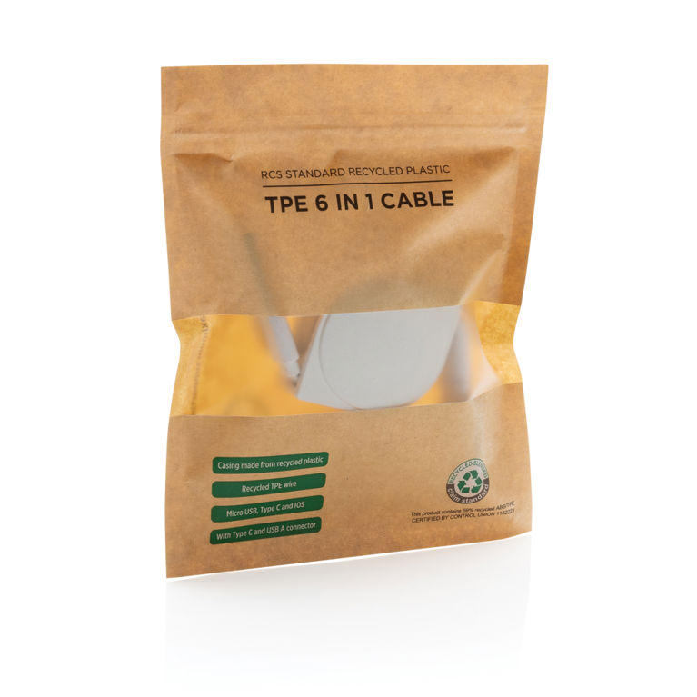 6-i-1 kabel i återvunnen plast, RCS standard, och TPE