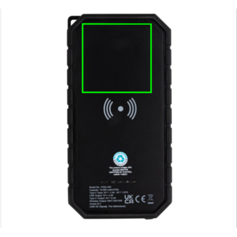 Solcellspowerbank 10W trådlös RCS återvunnen plast