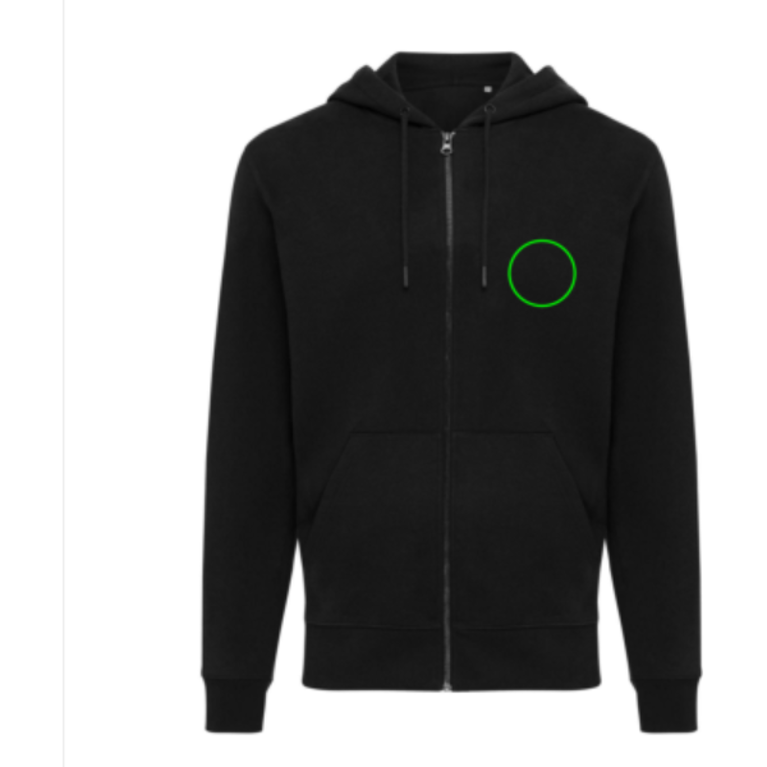 IQONIQ Abisko hoodie med dragkedja i återvunnen bomull