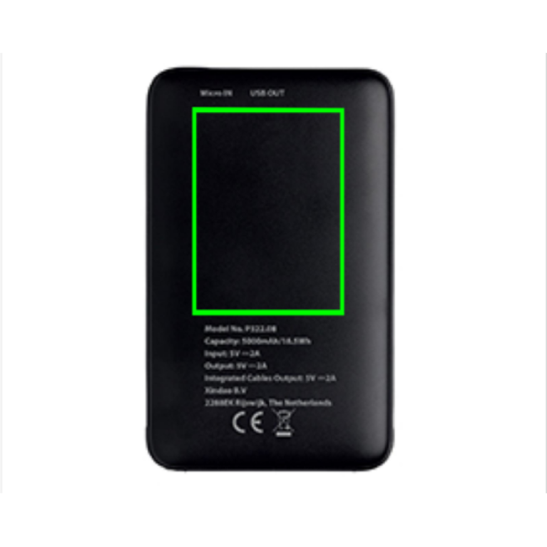 5.000 mAh powerbank i fickformat med integrerade kablar