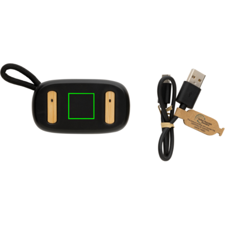 TWS öronsnäckor i RCS återvunnen plast och bambu