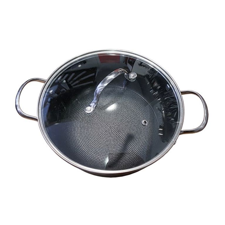 Kastrull Sautés i lättviktsgjutjärn med glaslock, 24 cm