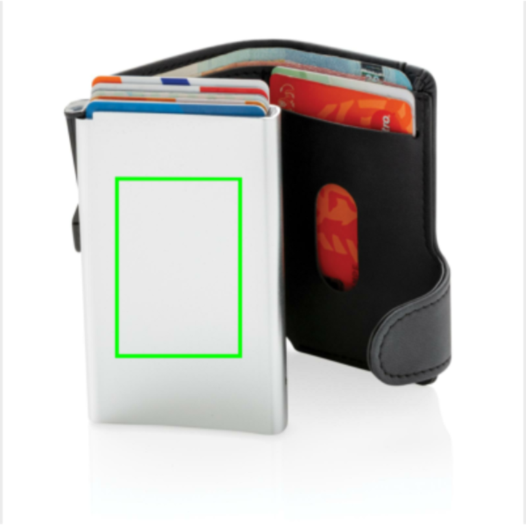 Standard aluminium RFID korthållare med PU plånbok