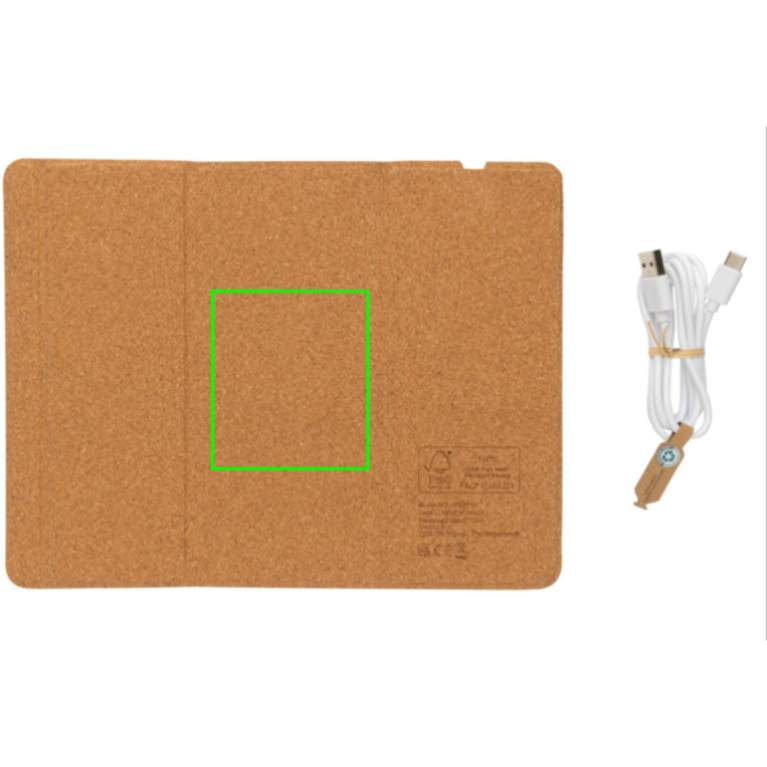 Musmatta/ställ i kork 10W trådlös laddning