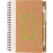 Spiralbunden anteckningsbok i kork, med penna - Artikel fram mitten
