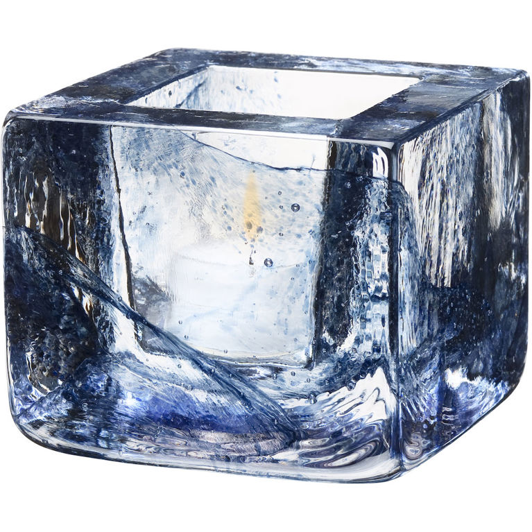 Brick ljuslykta blå 75mm